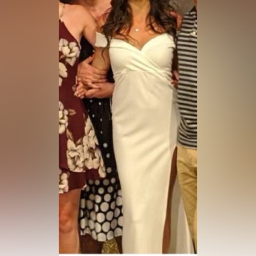 Boohoo white off the shoulder dress